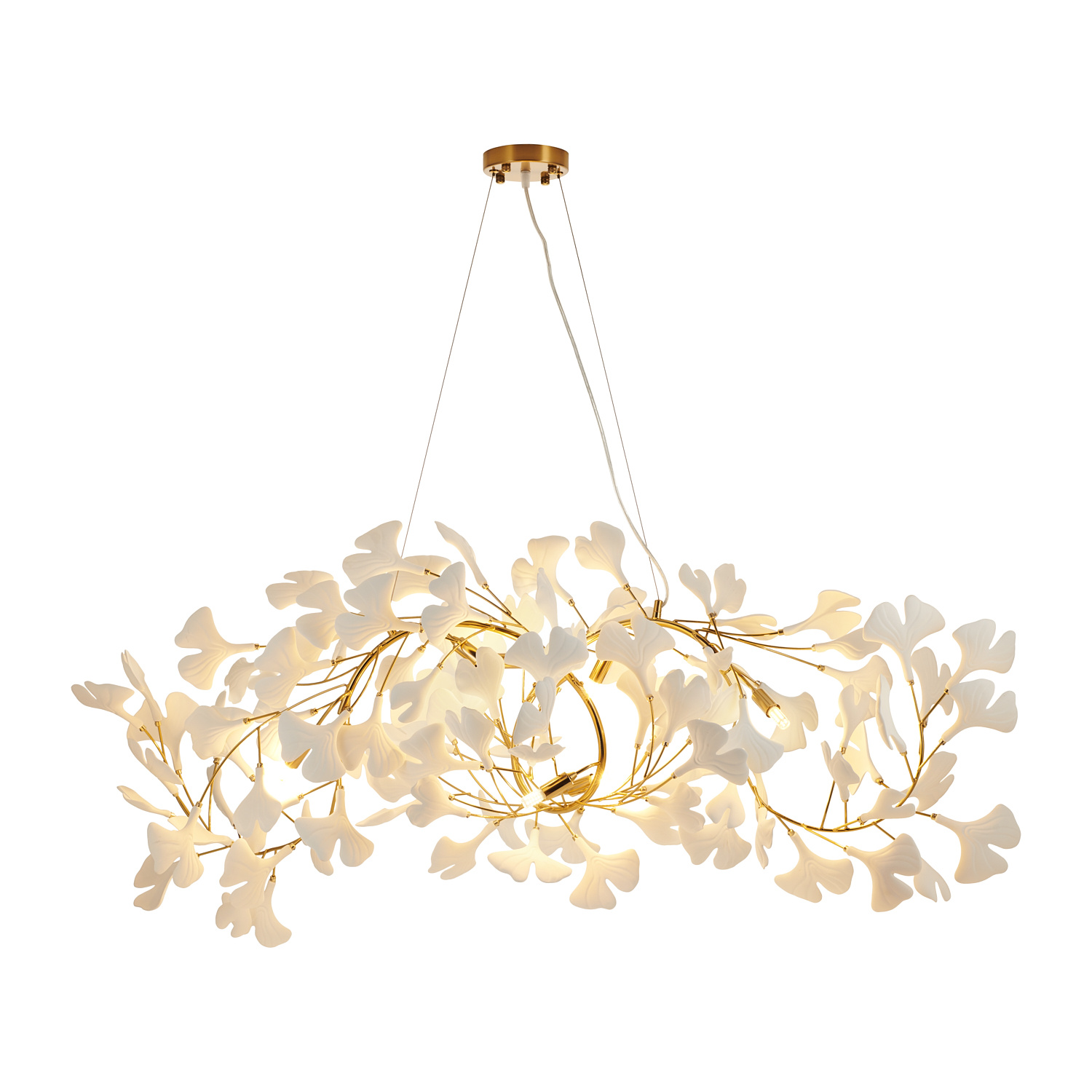 Lampa wisząca BOTANIKA WAVE złoto biała 125 cm - obrazek 3