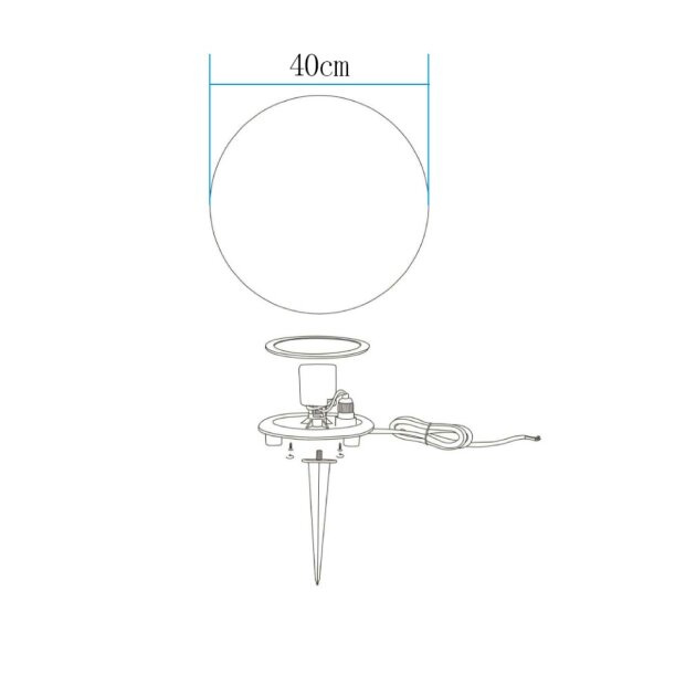 Lampa ogrodowa kula BALL M biała 40 cm - obrazek 5
