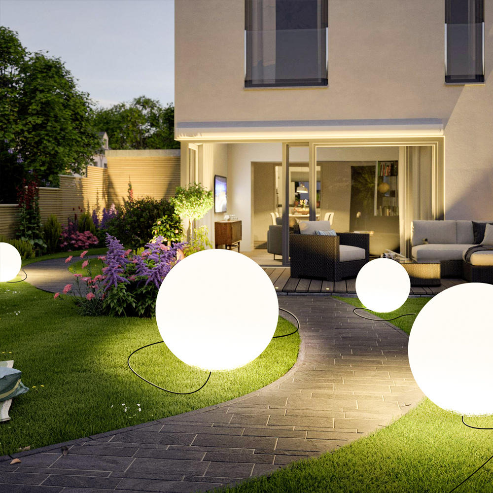 Lampa ogrodowa kula BALL M biała 40 cm - obrazek 6