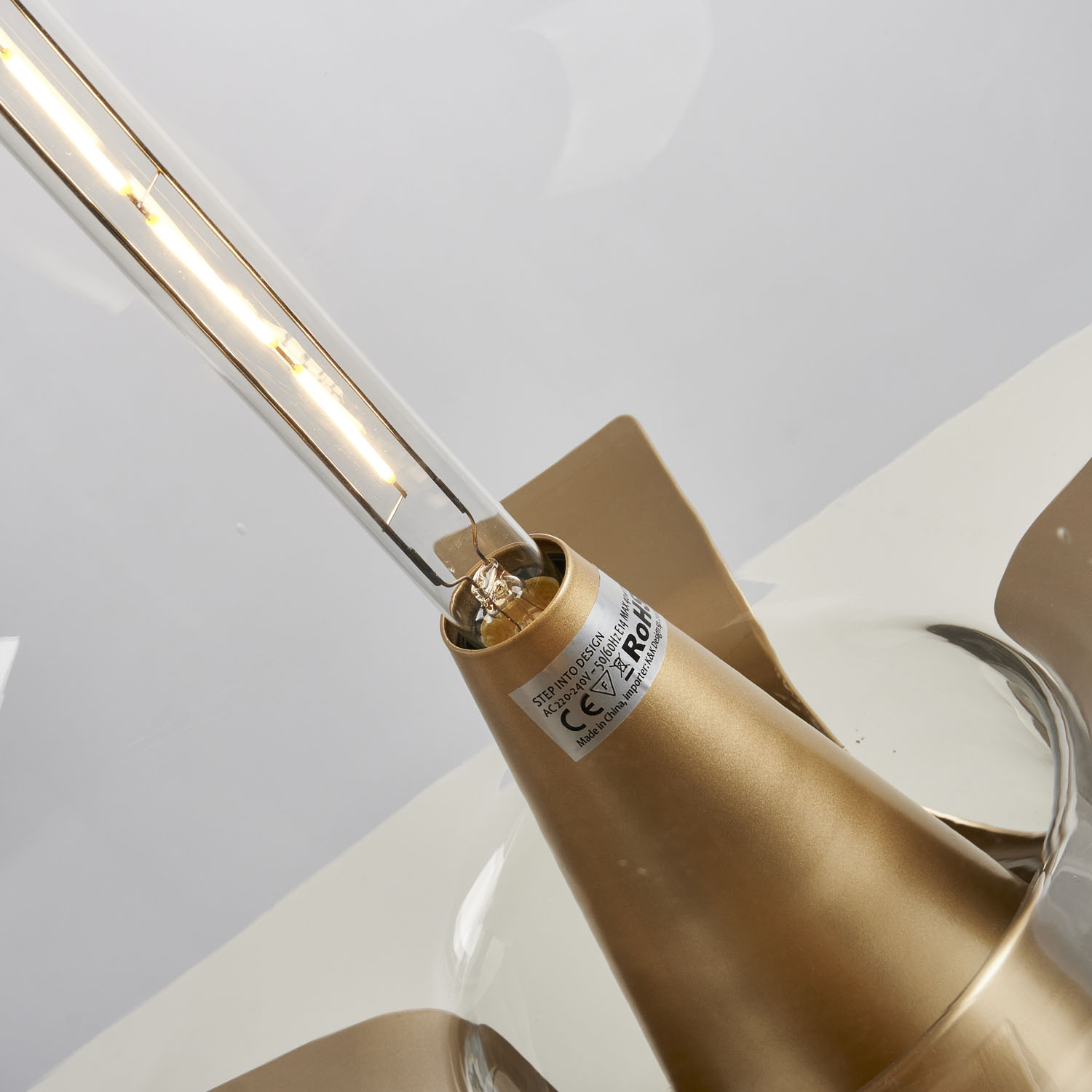 Lampa stołowa FATA transparentno złota 35 *46 cm - obrazek 5