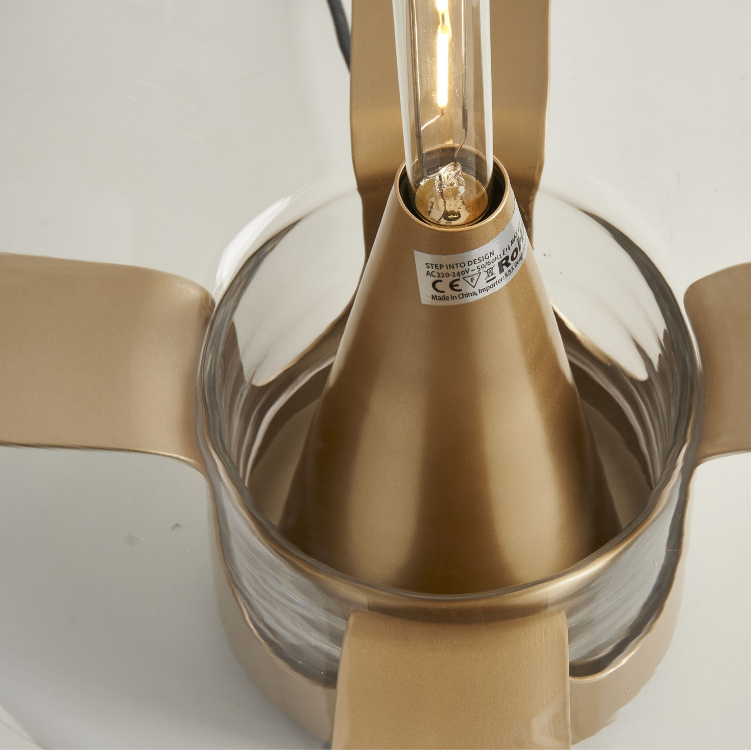 Lampa stołowa FATA transparentno złota 35 *46 cm - obrazek 6