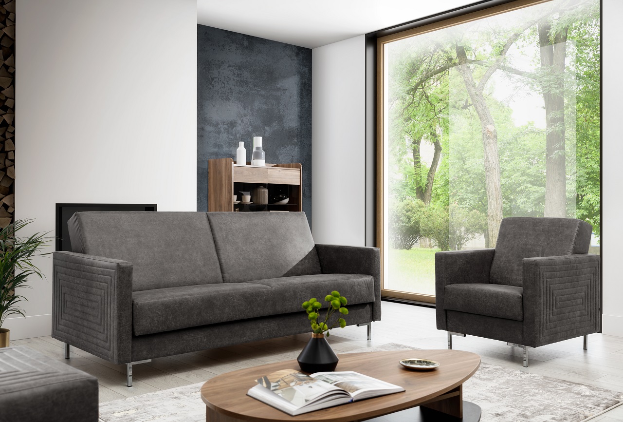 Fotel SELVA B manila dark grey chrom - obrazek 5
