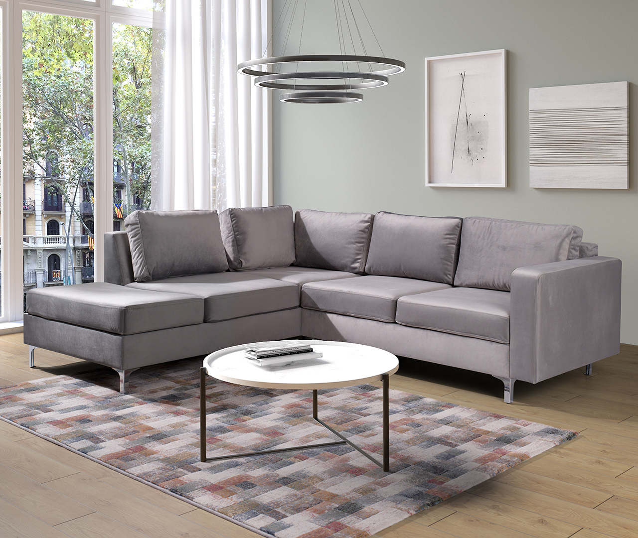 Narożnik ORLEAN VELVET tiffany 15 lewy - obrazek 5