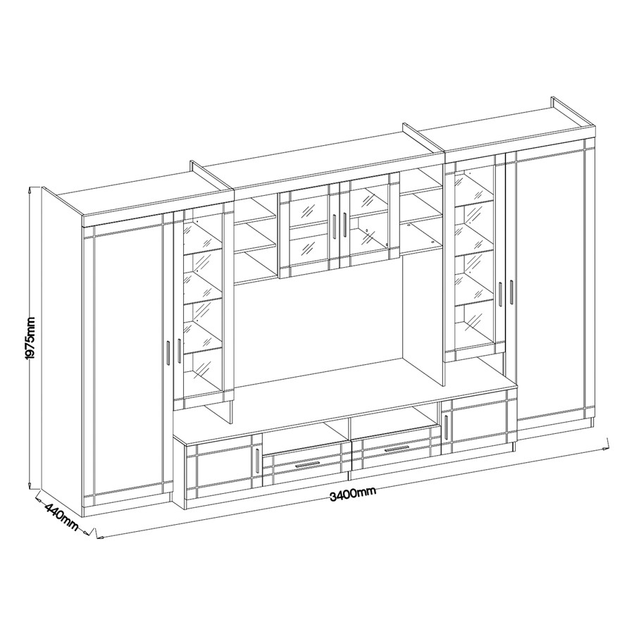 Meblościanka PARI dąb sonoma - obrazek 3