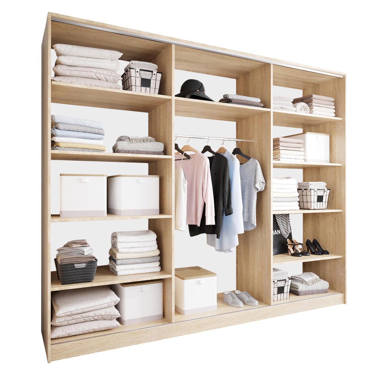 Szafa przesuwna CETI A 250 sonoma / dąb wotan / czarny - obrazek 3