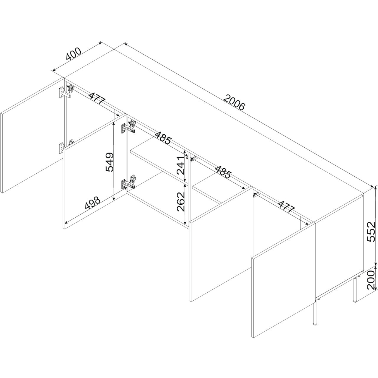 Komoda ISOLA 200 beż mat - obrazek 4