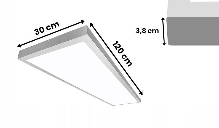 Panel 120x30 natynkowy biały 40W 130 lm/W PL-E03 4000K barwa neutralna - obrazek 5