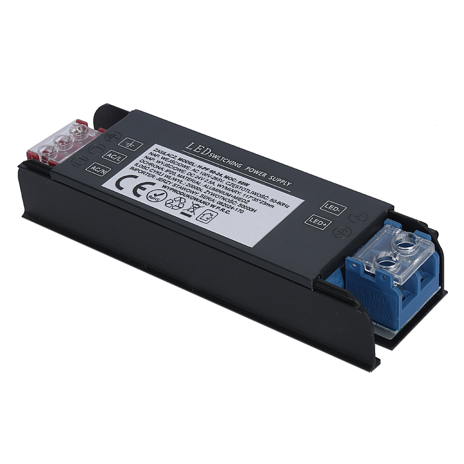 Zasilacz LED H-PF 60-24 60W Czarny - obrazek 3