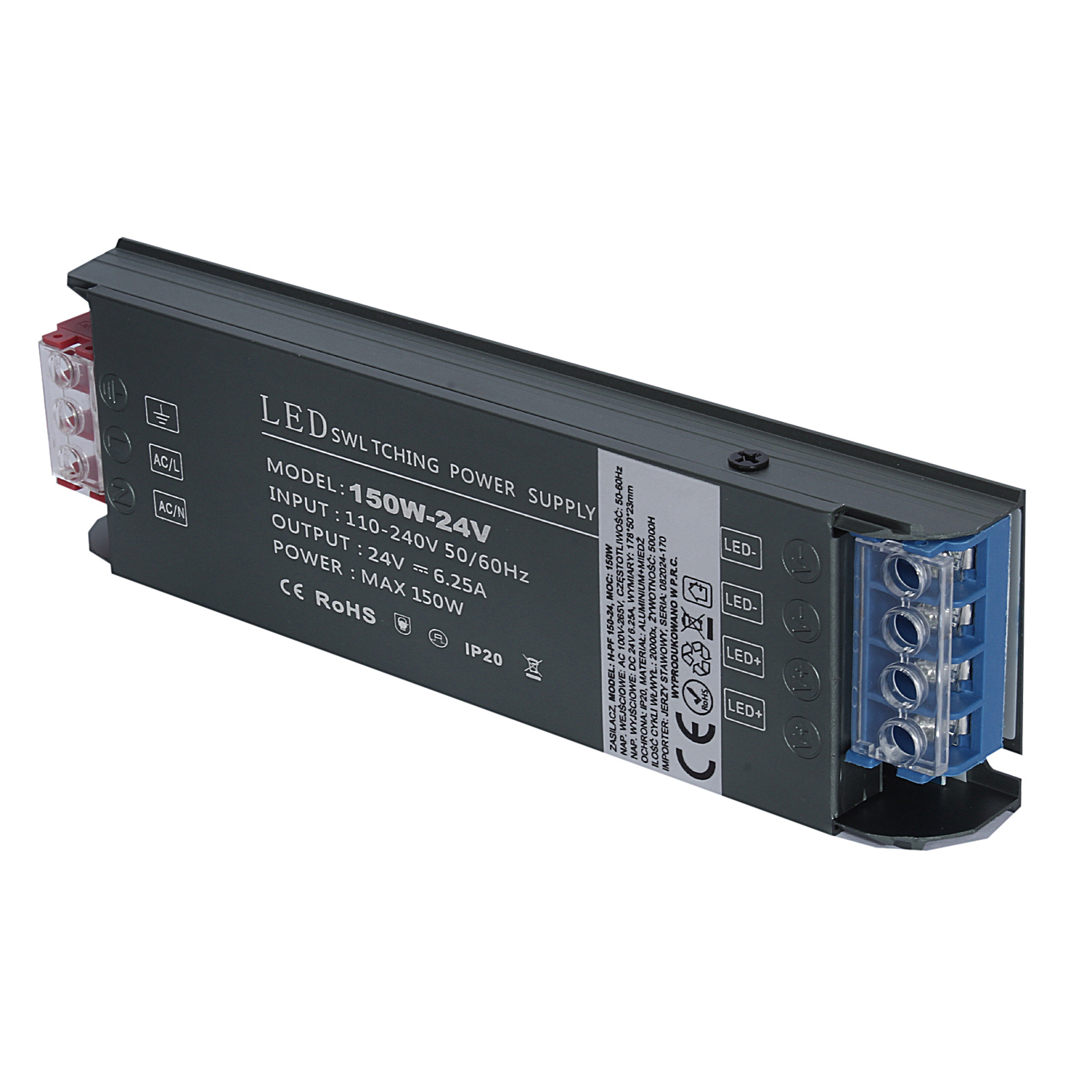 Zasilacz LED H-PF 150-24 150W Czarny - obrazek 3