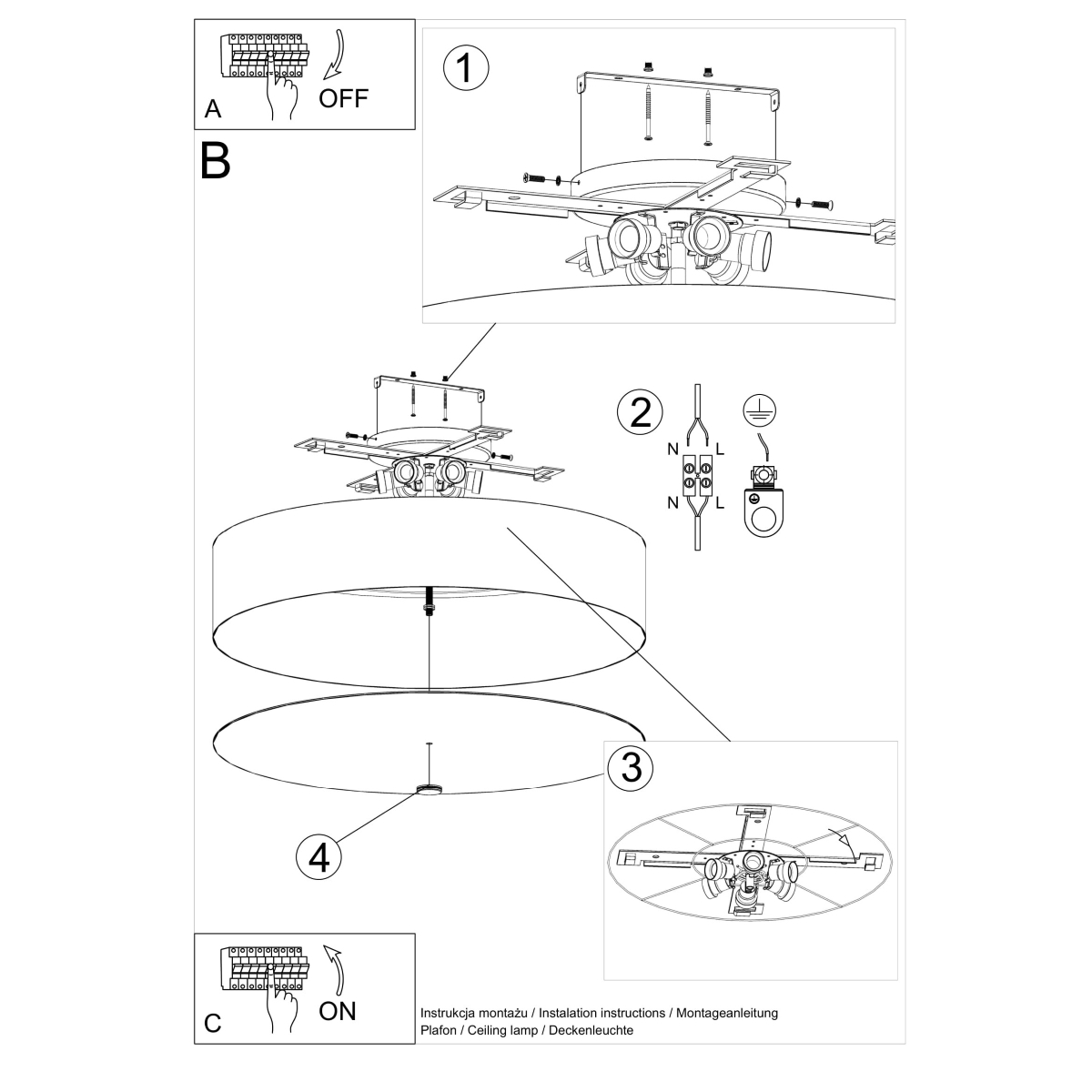 Plafon SKALA 70 czarny - obrazek 6
