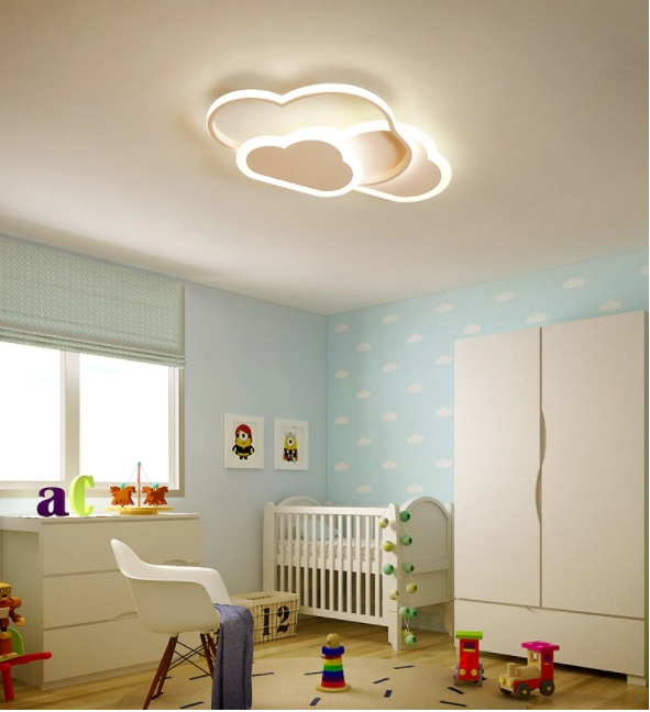 LAMPA DZIECIĘCA LED SUFIT BIAŁE CHMURKI 58W + PILOT DL-I03 - obrazek 6