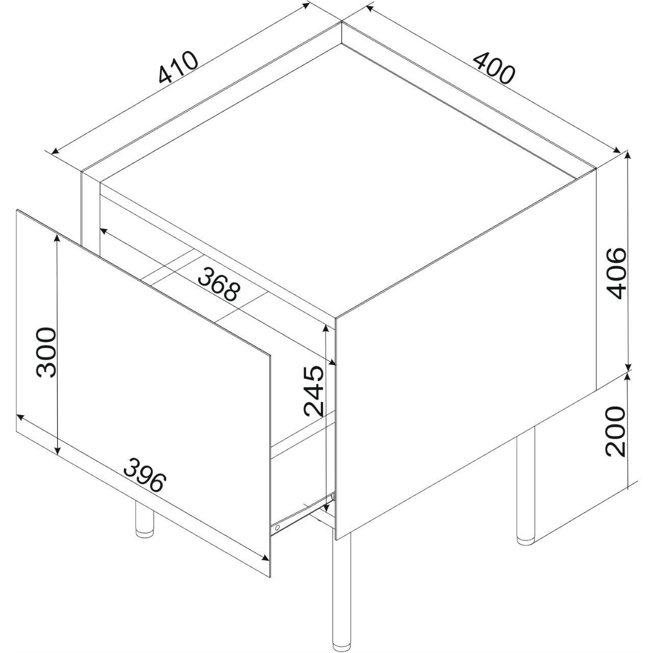 Szafki nocne (2szt.) INGRID oliwkowy - obrazek 4