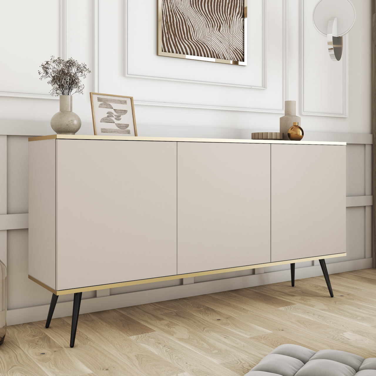 Komoda ARA K160 beż + czarny - obrazek 5