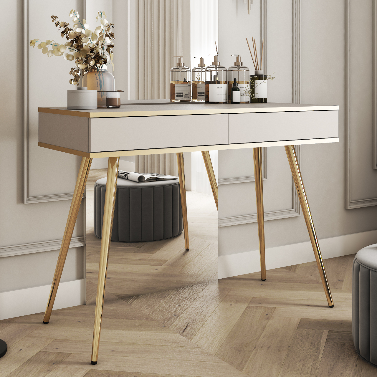 Toaletka ARA T102 beż + złoty - obrazek 5