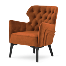 Fotel Chester velvet rudy – klasyczny pikowany fotel do salonu i gabinetu glamour