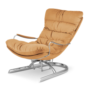 Nowoczesny fotel bujany Lidingo XZ miodowy velvet – komfort i elegancja do salonu