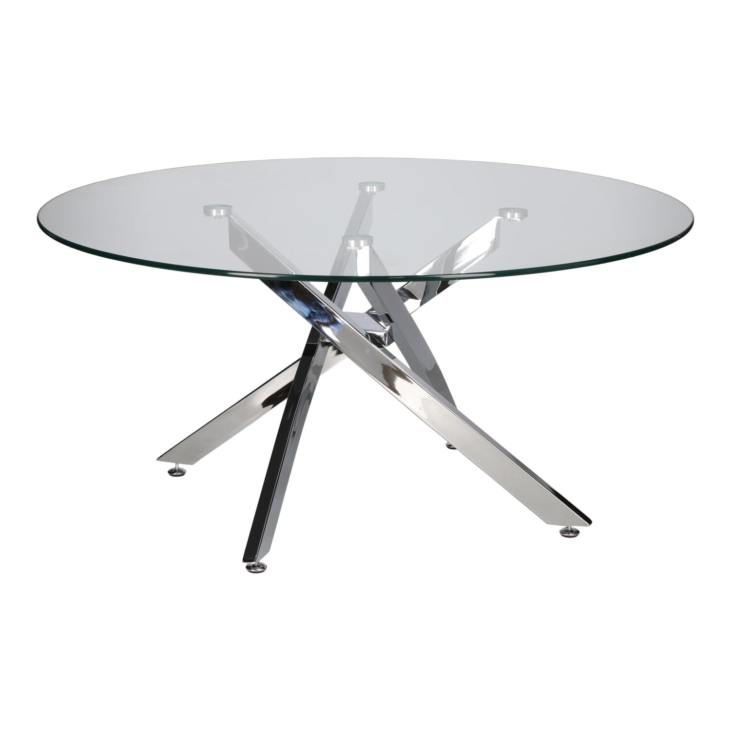 Stolik kawowy Amber 90cm transparentny/ chrom - obrazek 3