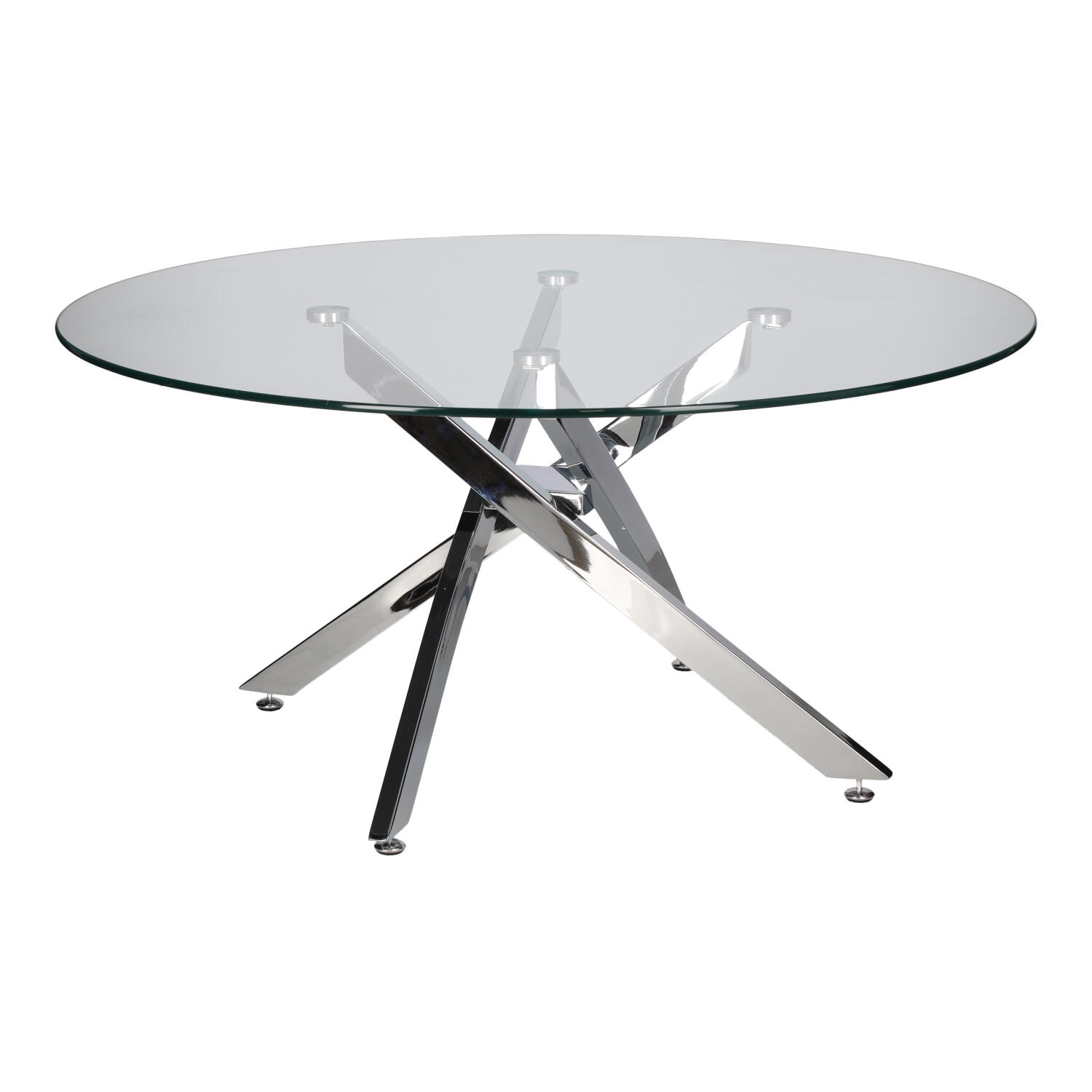 Stolik kawowy Amber 90cm transparentny/ chrom - obrazek 4