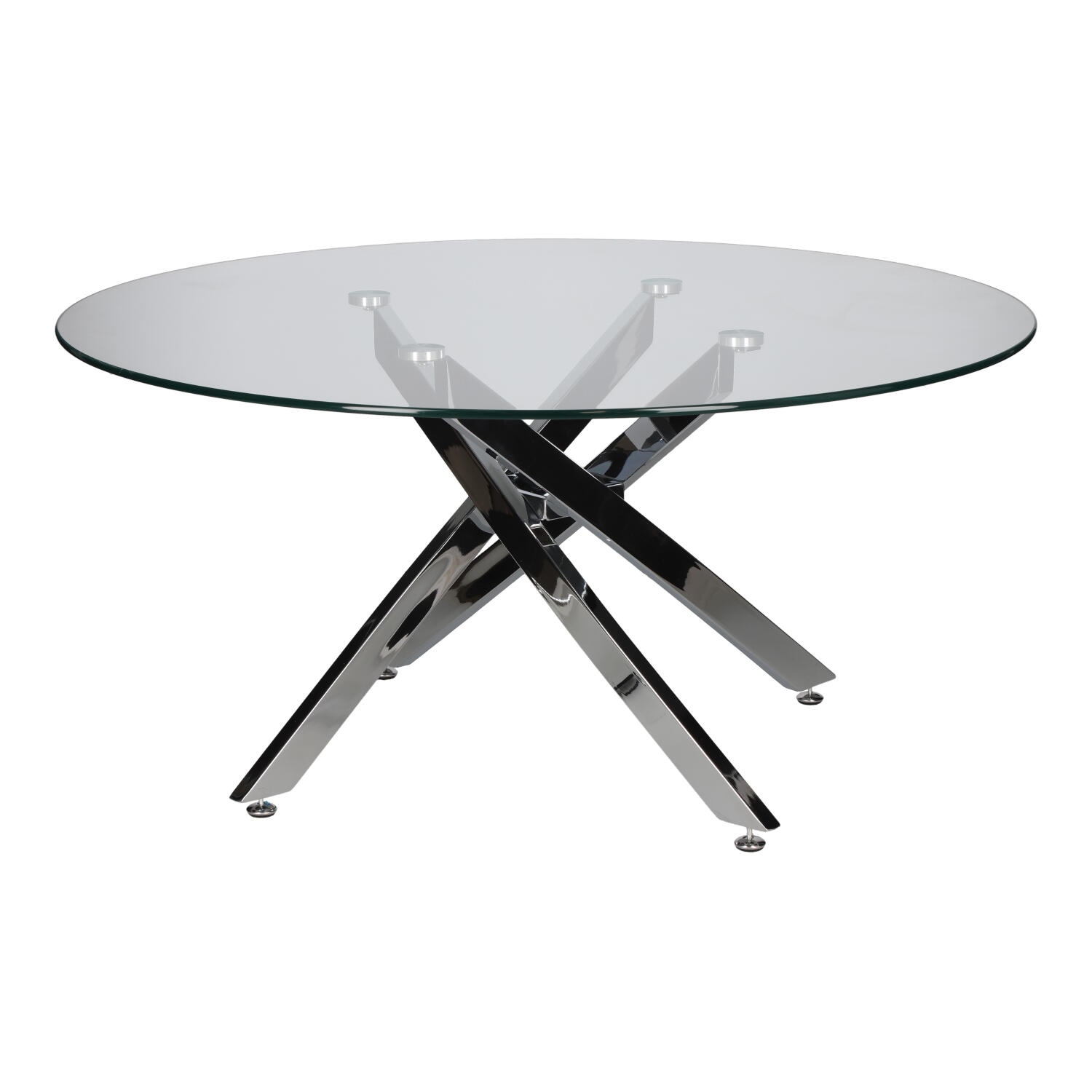 Stolik kawowy Amber 90cm transparentny/ chrom - obrazek 5