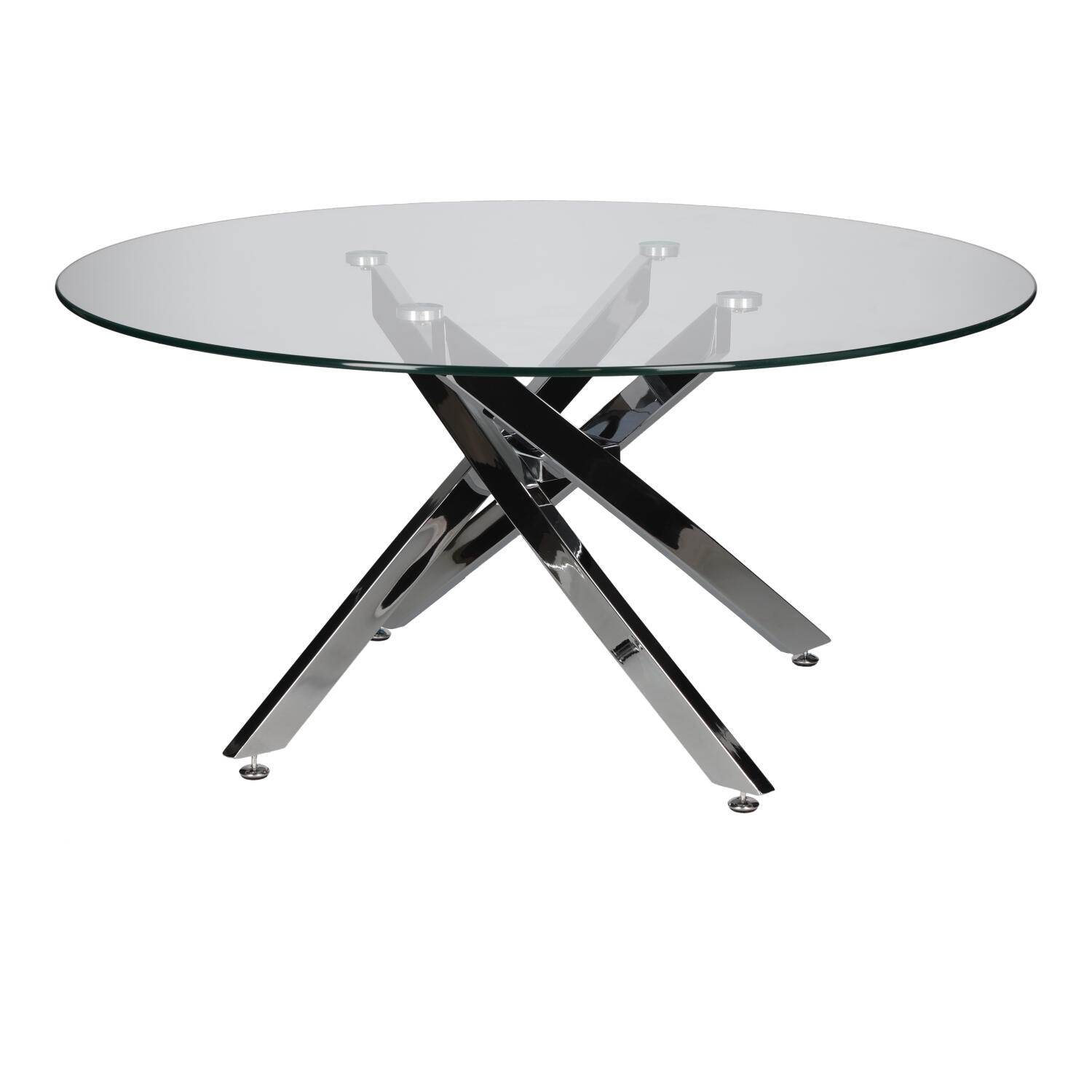 Stolik kawowy Amber 90cm transparentny/ chrom - obrazek 8