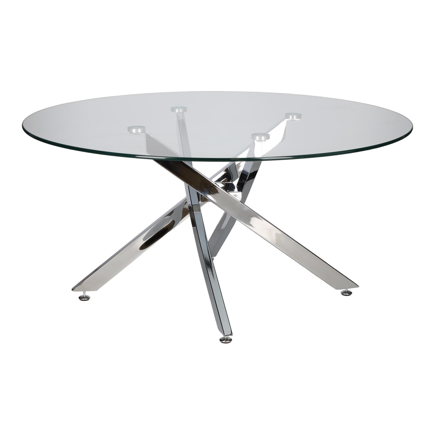 Stolik kawowy Amber 90cm transparentny/ chrom - obrazek 9