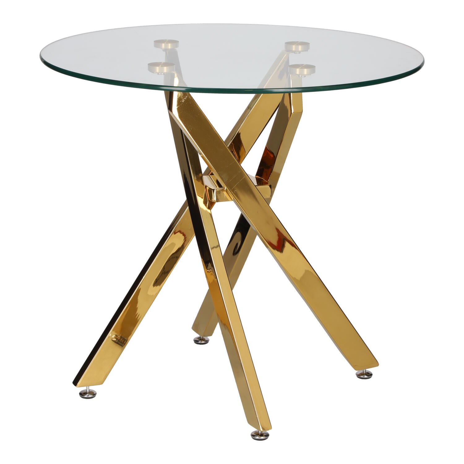 Stolik kawowy Amber 60cm transparentny/ złoty - obrazek 3