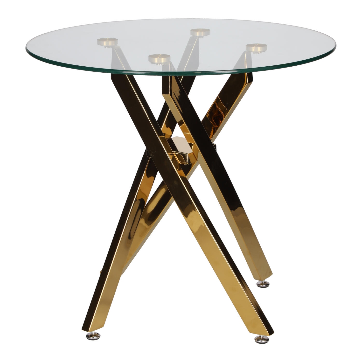Stolik kawowy Amber 60cm transparentny/ złoty - obrazek 6