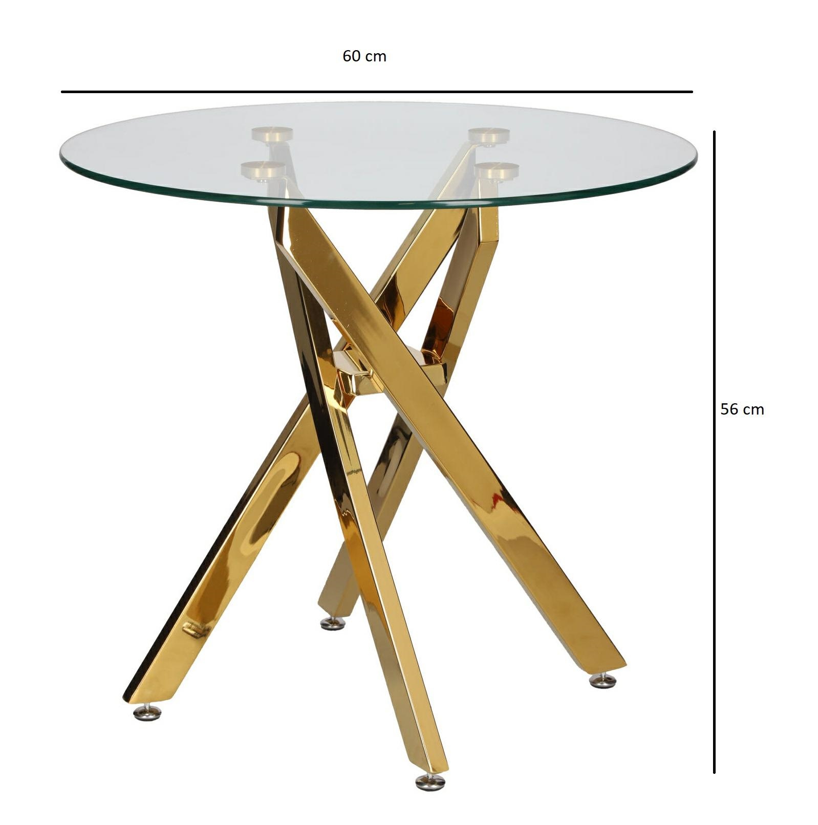 Stolik kawowy Amber 60cm transparentny/ złoty - obrazek 14