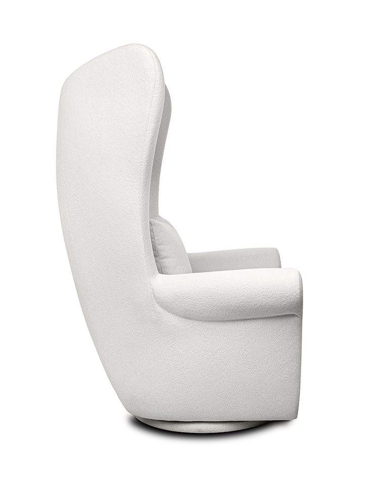 MaMaison fotel obrotowy GROSDOS biały / chenille - obrazek 3