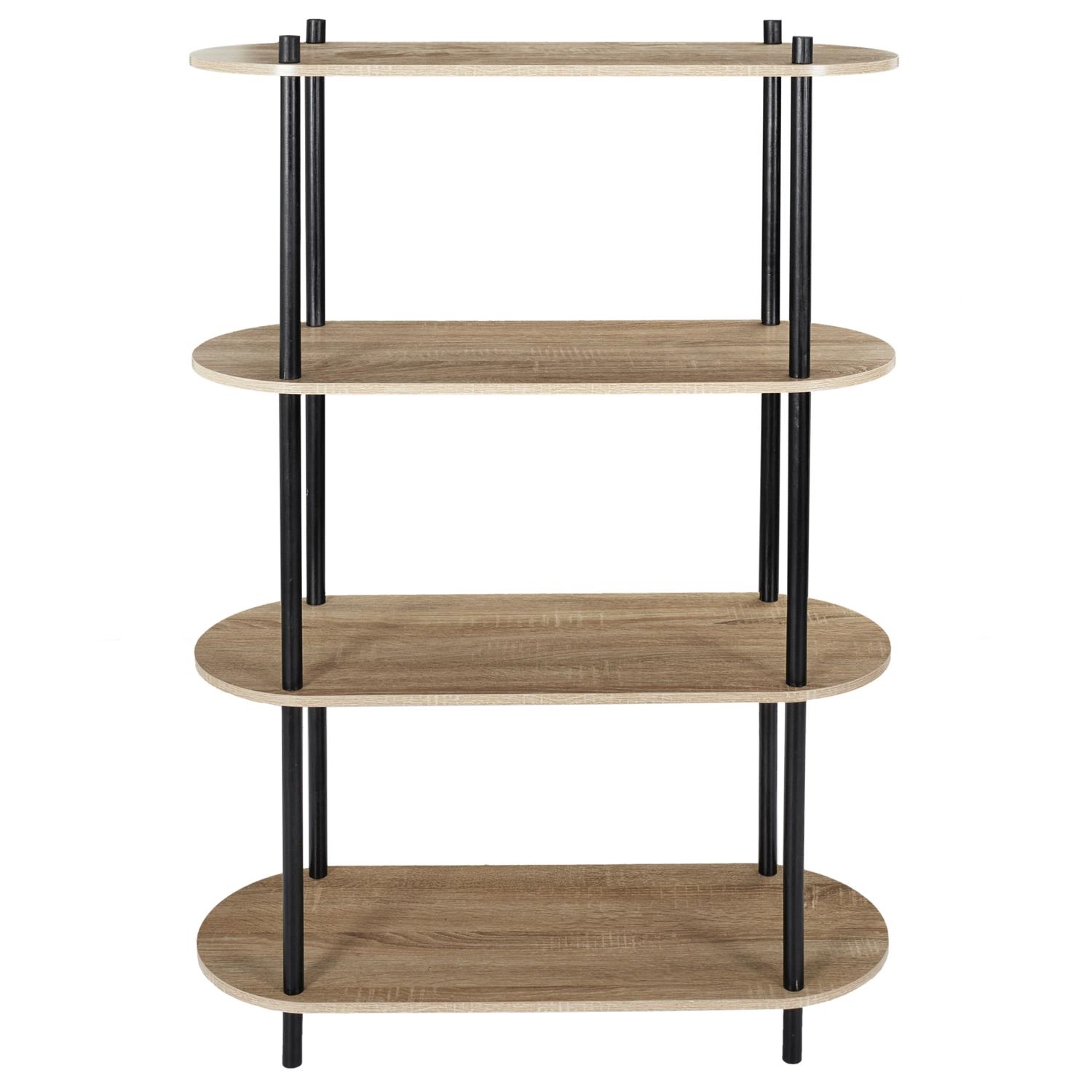 Regał Cobe 4 półki naturalny/czarny - obrazek 4