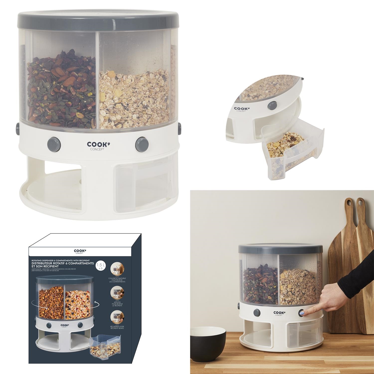 Dozownik obrotowy 6 komórek po 1,5L - obrazek 4