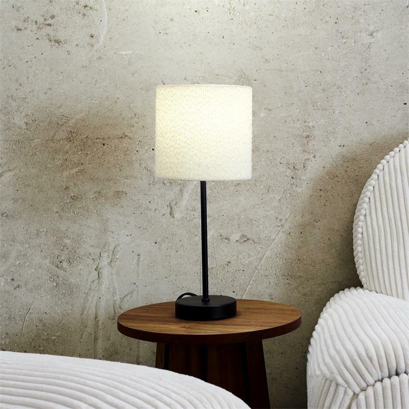 Lampa metalowa z kloszem boucle biała - obrazek 3