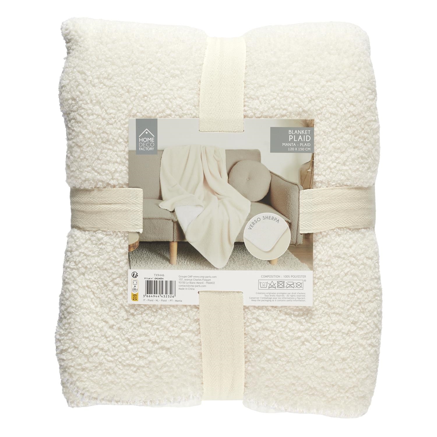 Pled Sherpa ecru 120x150cm - obrazek 4