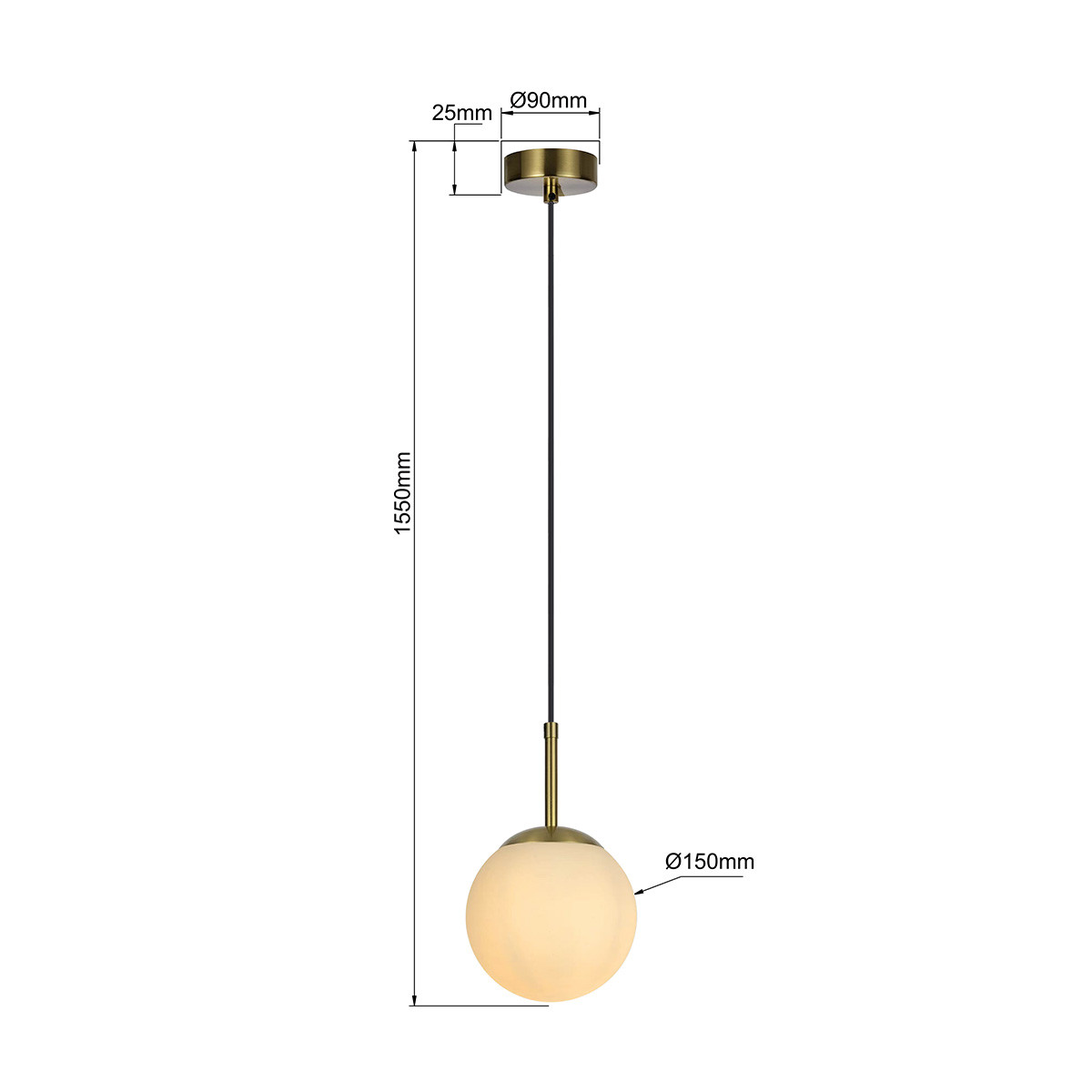 Lampa wisząca Dorado złota 1xE14 - obrazek 5