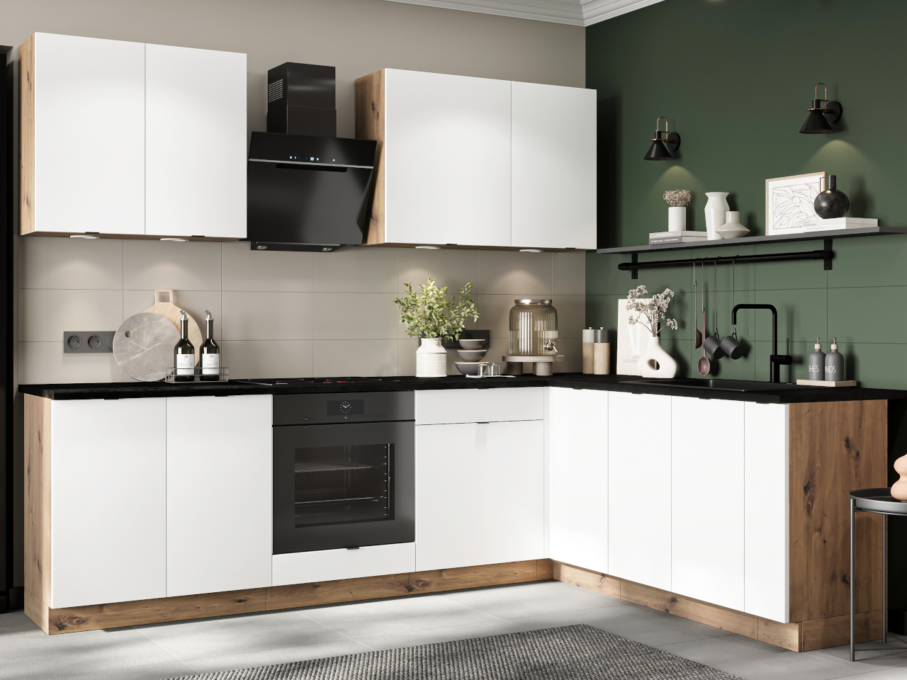 Szafka dolna D80 ELLEN 01 dąb artisan / biała alaska - obrazek 4