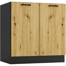 Szafka dolna pod zlew D80ZL ELLEN 02 grafit / dąb artisan