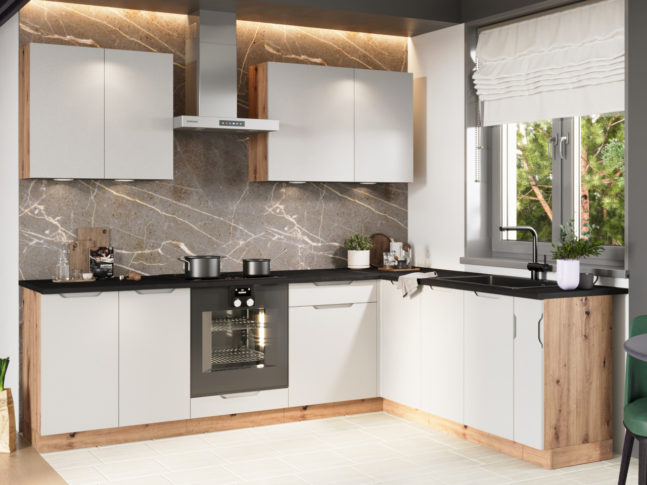 Szafka dolna D60 ELLEN 04 dąb artisan / szary - obrazek 4