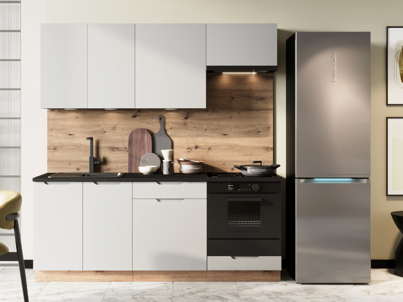 Szafka dolna D60 ELLEN 04 dąb artisan / szary - obrazek 5