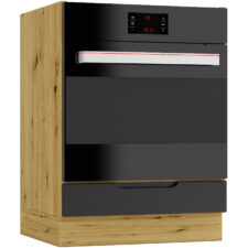 Szafka pod piekarnik DK60 ELLEN 07 dąb artisan / czarny groszek