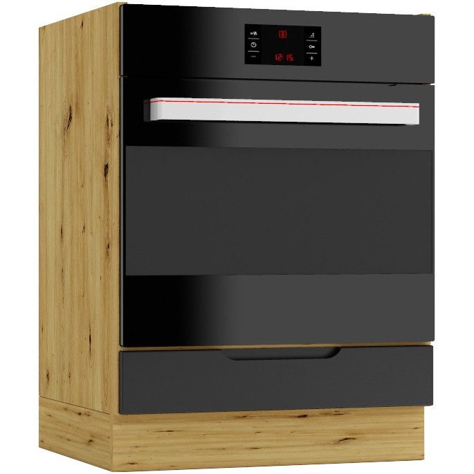 Szafka pod piekarnik DK60 ELLEN 07 dąb artisan / czarny groszek