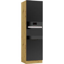 Słupek kuchenny D60PK ELLEN 08 dąb artisan / czarny groszek