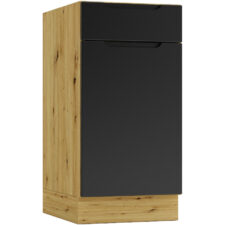 Szafka dolna D40S ELLEN 09 dąb artisan / czarny groszek