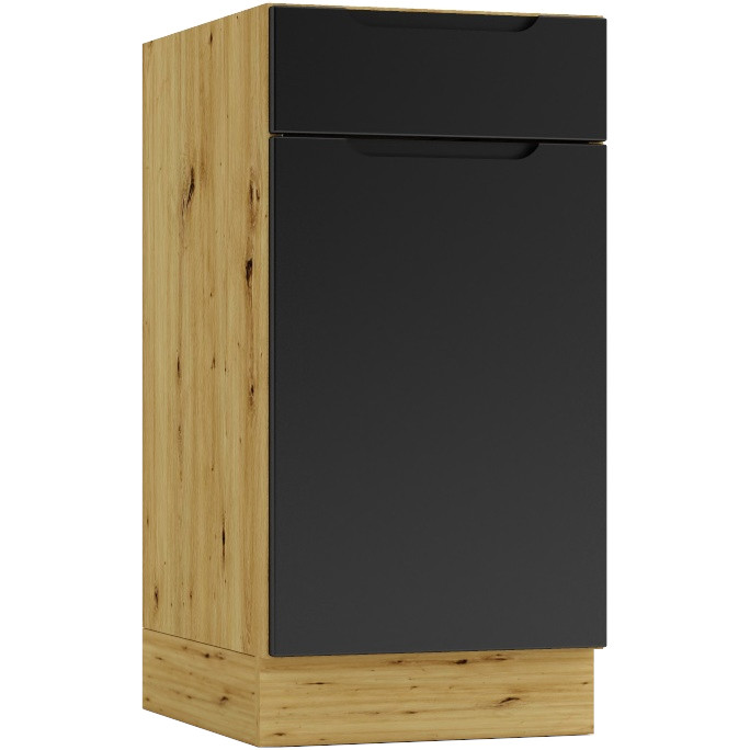 Szafka dolna D40S ELLEN 09 dąb artisan / czarny groszek