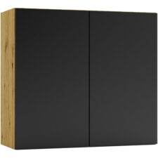 Szafka górna W80 ELLEN 17 dąb artisan / czarny groszek