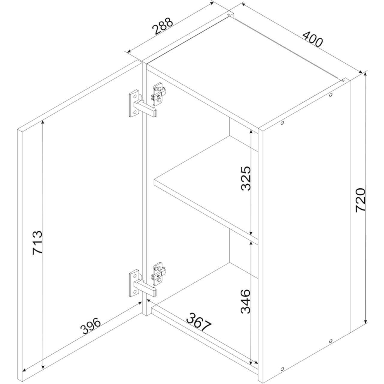 Szafka górna W40 ELLEN 21 grafit / dąb artisan - obrazek 3