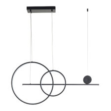 Designerska lampa wisząca NEW AGE LED 120 cm czarna – geometria i styl w Twoim wnętrzu
