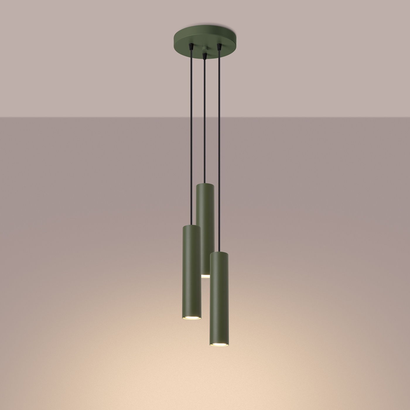 Lampa wisząca LAGOS 3P zielona oliwka - obrazek 4