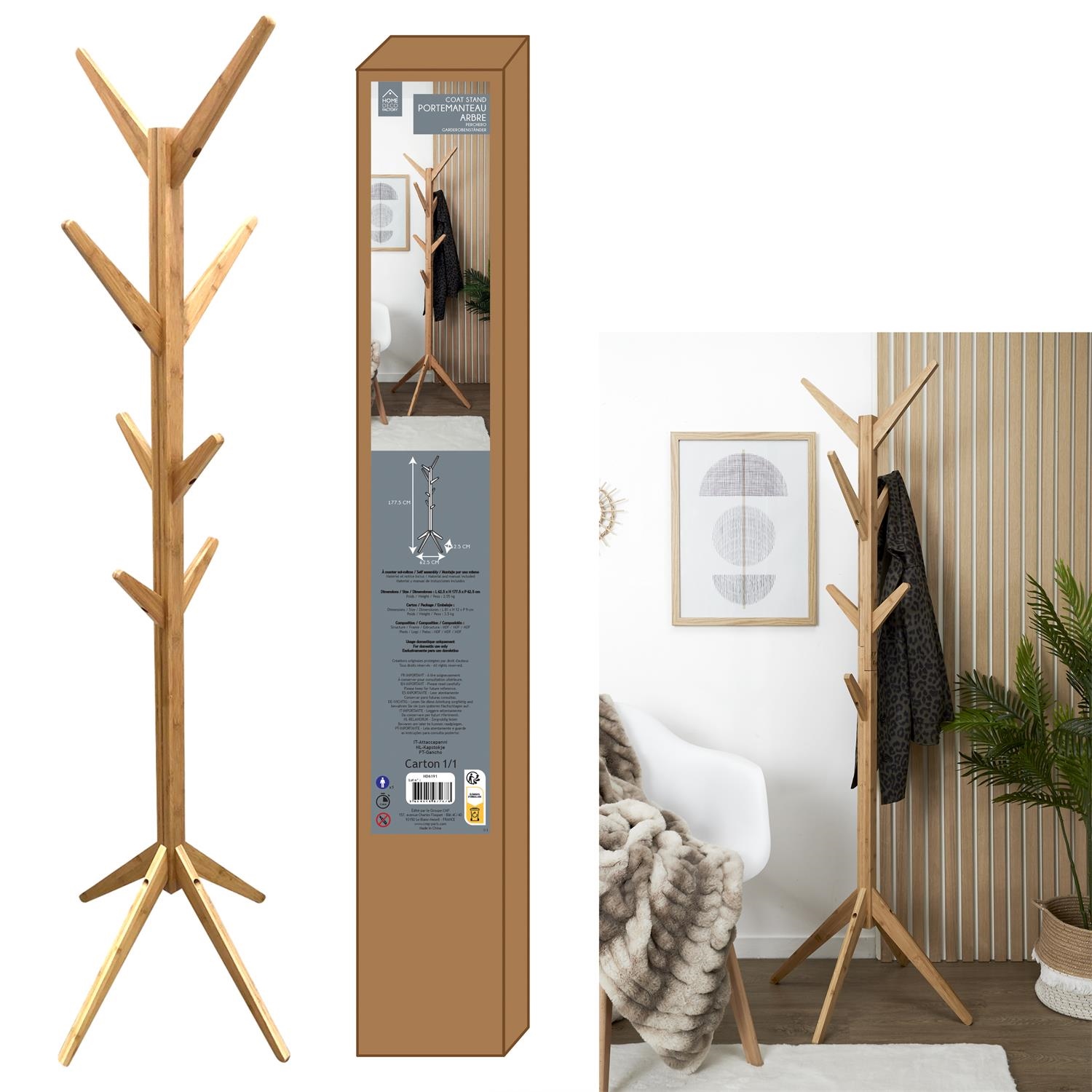 Wieszak na ubrania Tree naturalny - obrazek 3