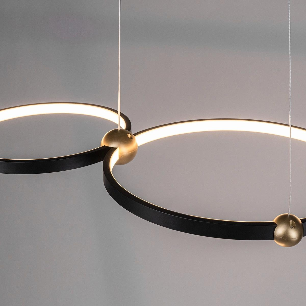 Ledowa Lampa wisząca Aurora No.3 50cm 3k czarna - obrazek 4