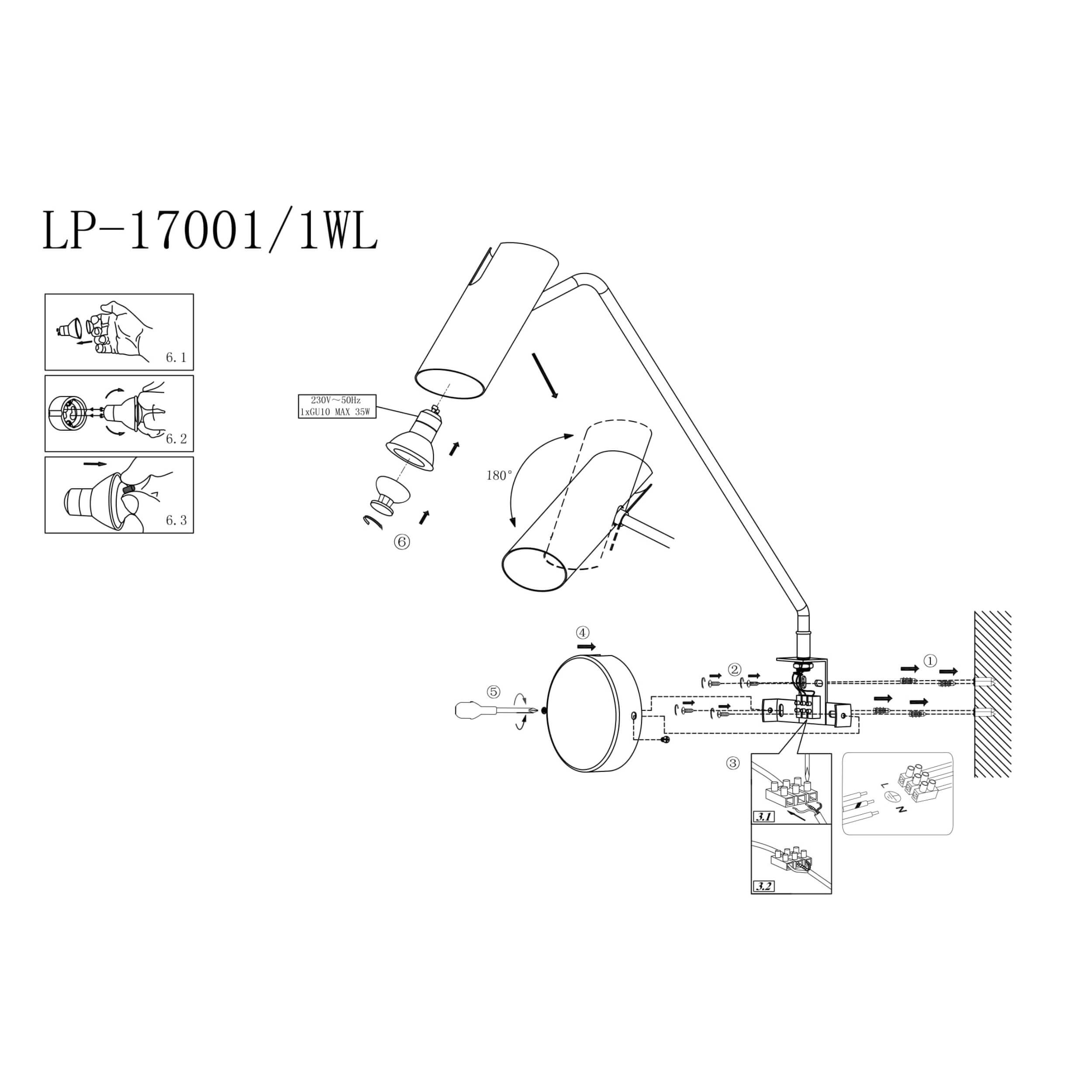 Kinkiet z wysięgnikiem Futuro czarny 1xGU10 - obrazek 7